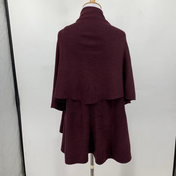 Look By M Shawl Vest Womens One Size Raisin Waterfall Hem Open Front Cardigan - Picture 5 of 11